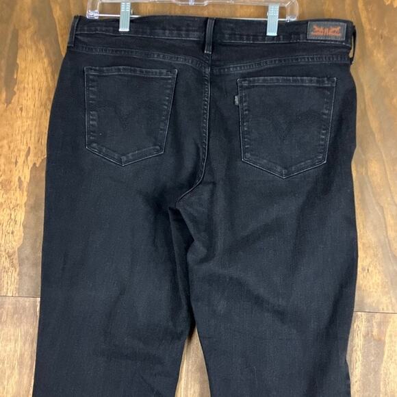Levis 505 Womens Jeans Black Denim High Rise Straight Leg Stretch 14 - Picture 10 of 11
